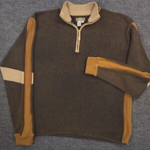 The Territory Ahead 1/4 Zip Sweater Mens XXL Brown Wool Blend Outdoor Gorpcore
